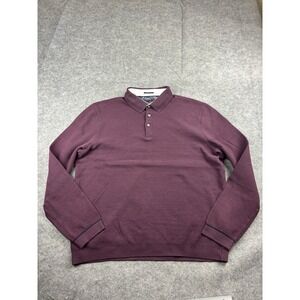 Ted Baker Men's 5 US XL Purple Long Sleeve Ribbed Knit Polo Shirt Preppy SEE